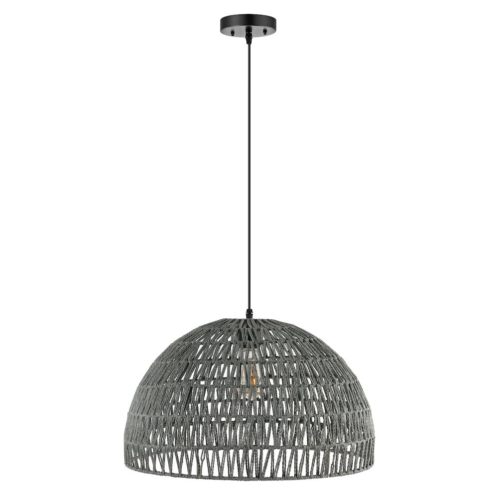 Campana Bohemian Modern Woven Rattaniron Led Pendant. Picture 1