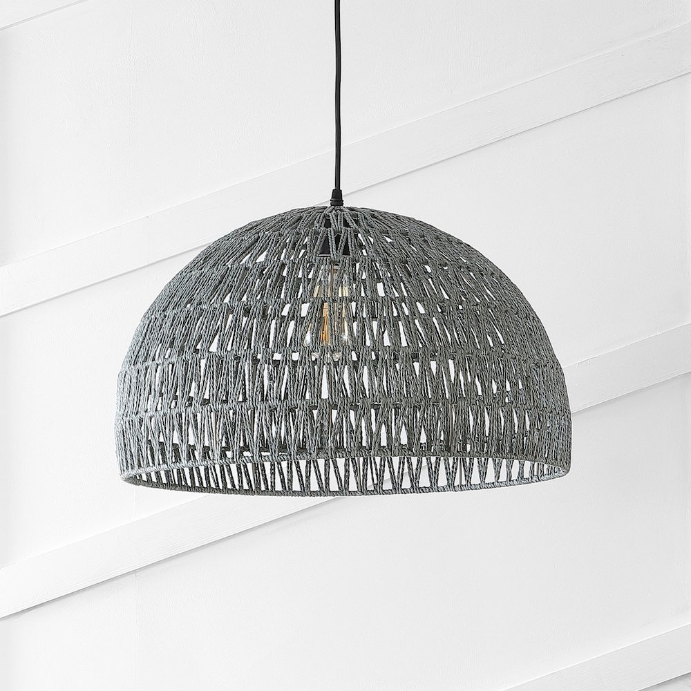 Campana Bohemian Modern Woven Rattaniron Led Pendant. Picture 6