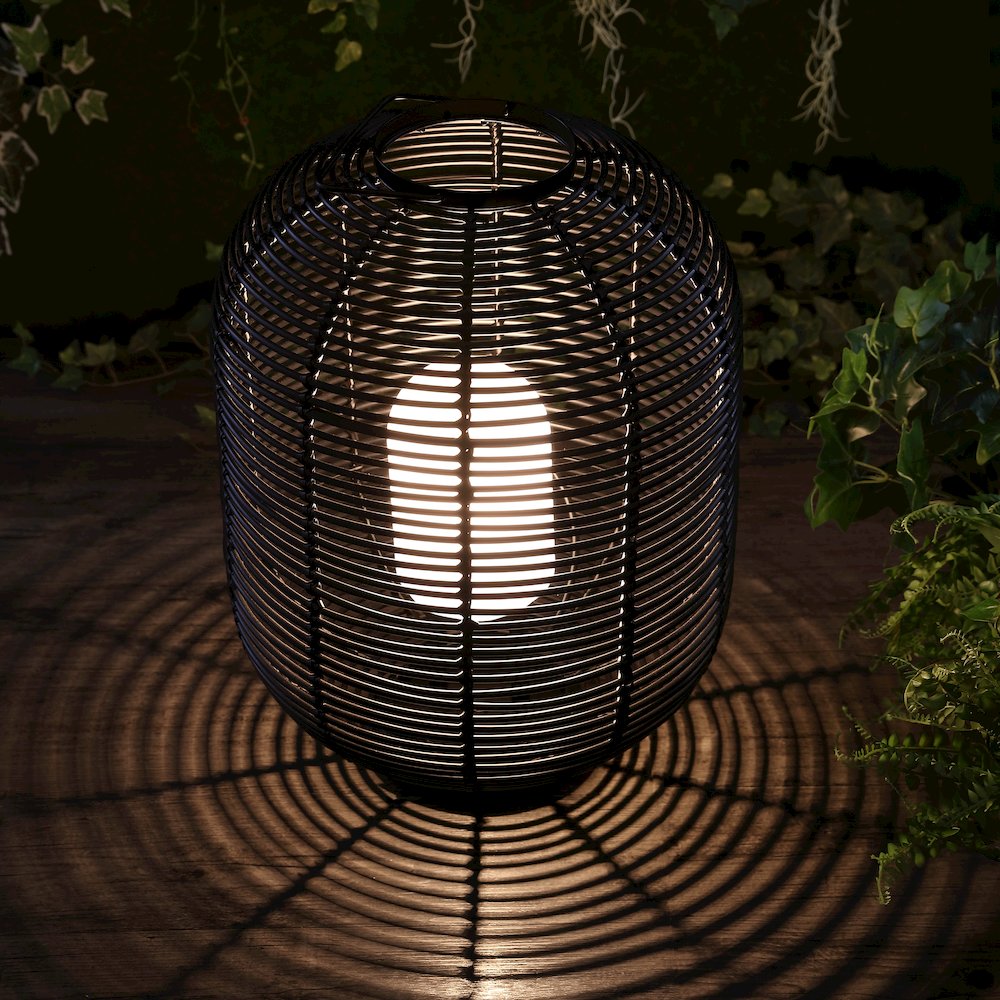 Kandella Outdoor Woven Oval Asian Led Lantern. Picture 7
