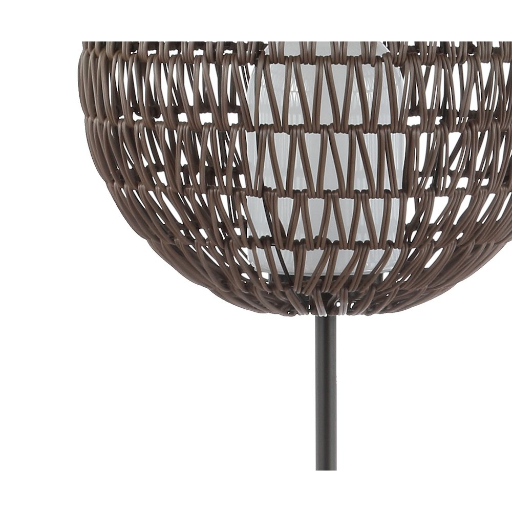 Bea Outdoor Woven Globe Led Floor Lamp. Picture 3