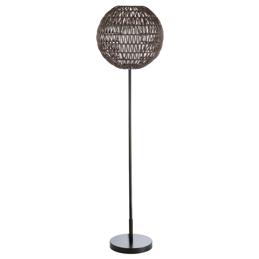 Bea Outdoor Woven Globe Led Floor Lamp. Picture 2