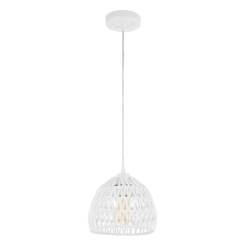 Campana 1-Light Bohemian Modern Woven Rope/Iron Led Pendant. Picture 2