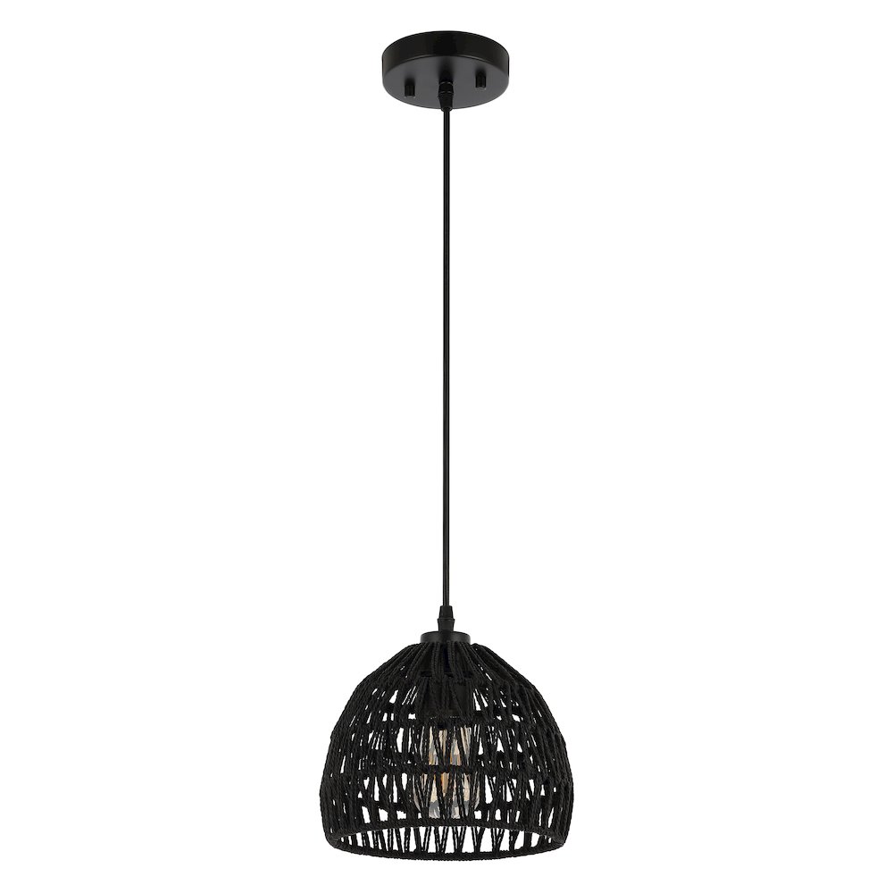 Campana 1-Light Bohemian Modern Woven Rope/Iron Led Pendant. Picture 2