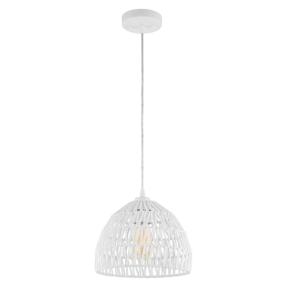 Campana 1-Light Bohemian Modern Woven Rope/Iron Led Pendant. Picture 2