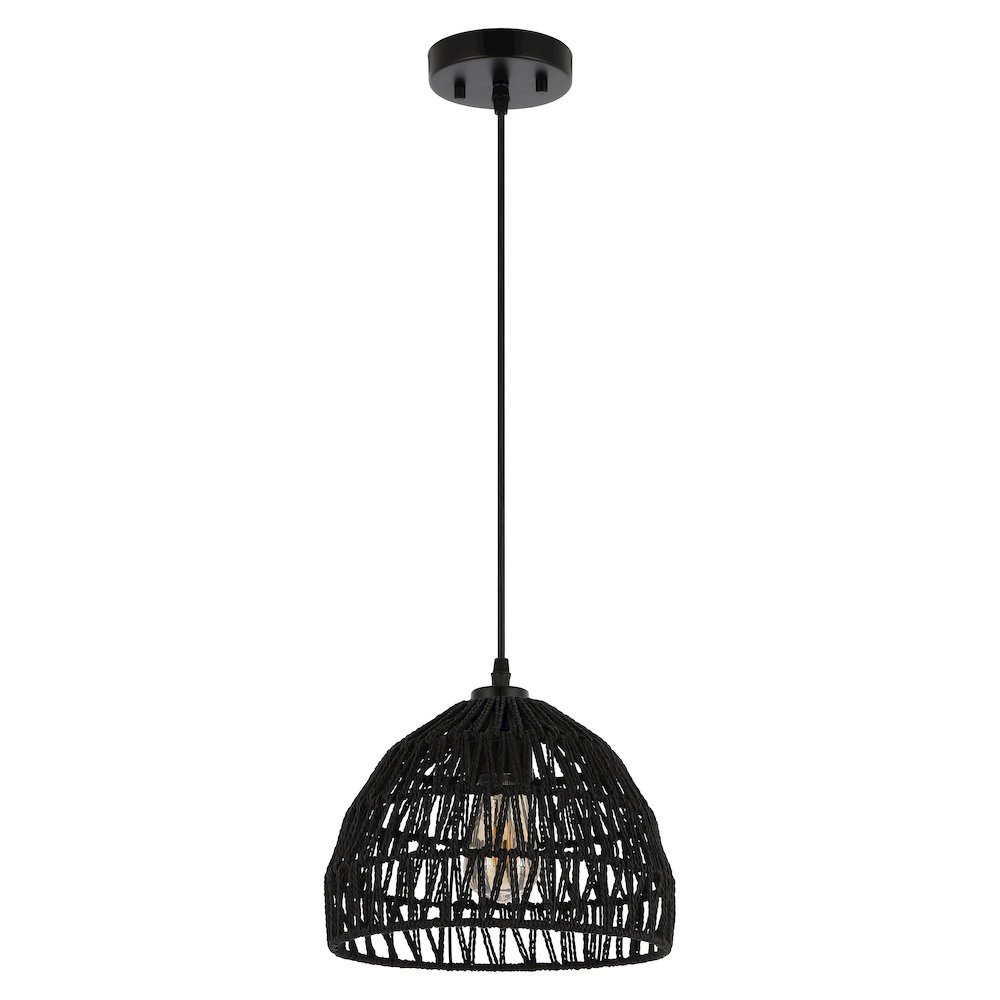Campana 1-Light Bohemian Modern Woven Rope/Iron Led Pendant. Picture 2