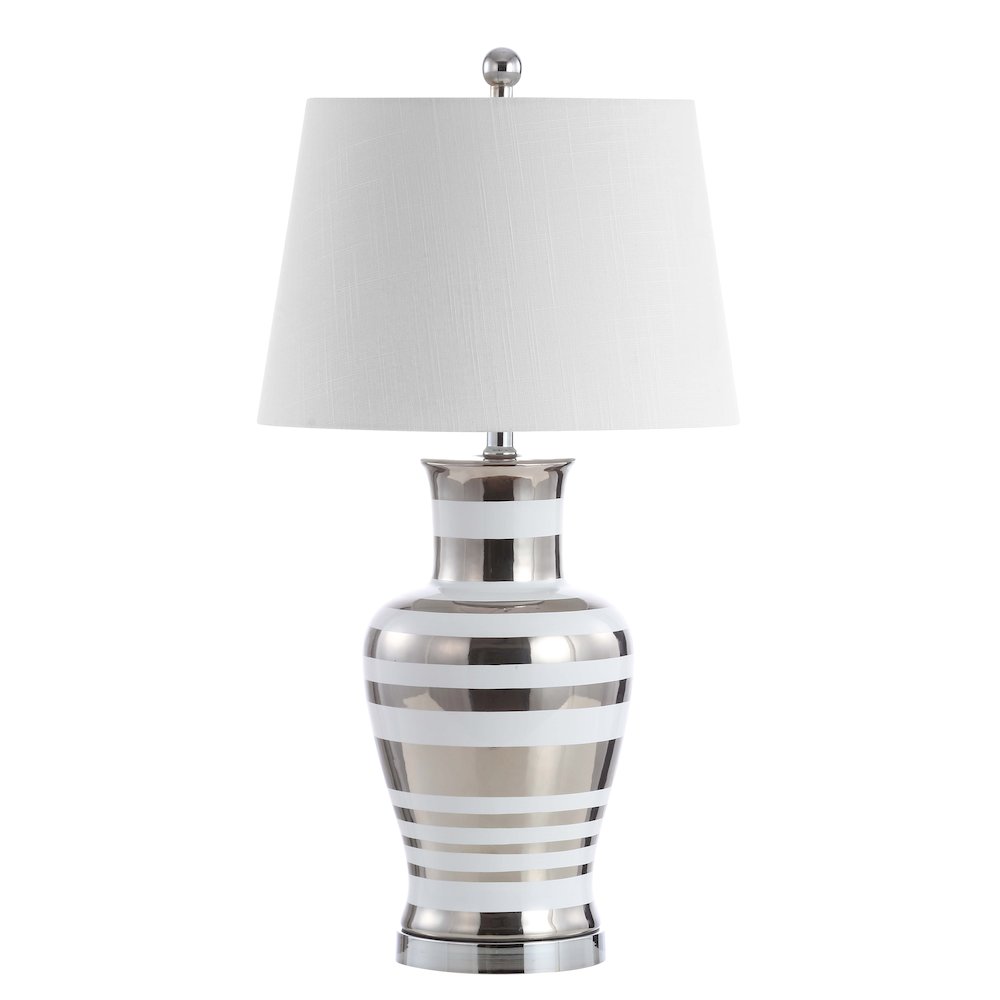 Zilar Striped Ceramiciron Classic Modern Led Table Lamp. Picture 2
