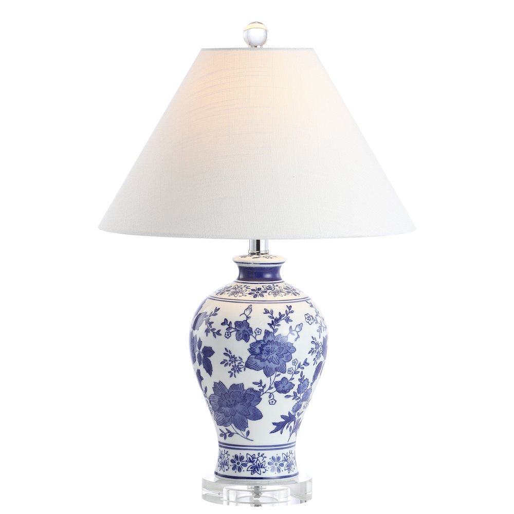 Song Ceramiccrystal Chinoiserie Floral Led Table Lamp. Picture 1