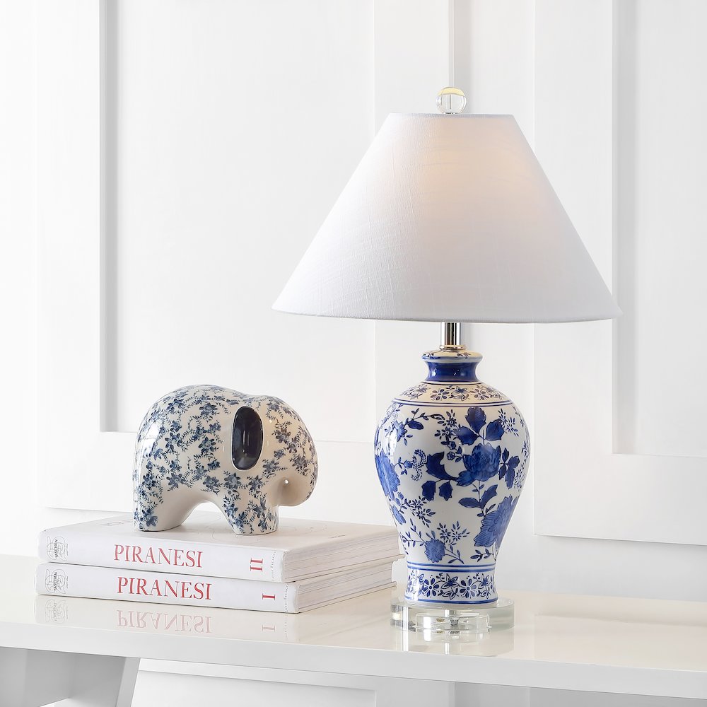 Song Ceramiccrystal Chinoiserie Floral Led Table Lamp. Picture 5