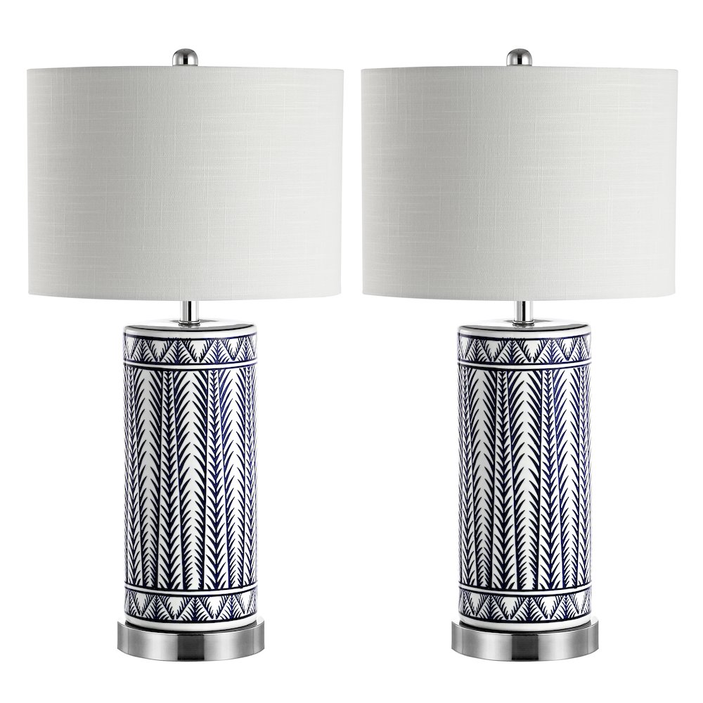 Sulka Ceramiciron Contemporary Usb Charging Led Table Lamp (Set Of 2). Picture 2