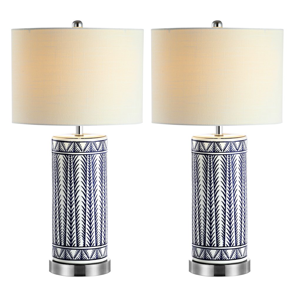 Sulka Ceramiciron Contemporary Usb Charging Led Table Lamp (Set Of 2). Picture 8
