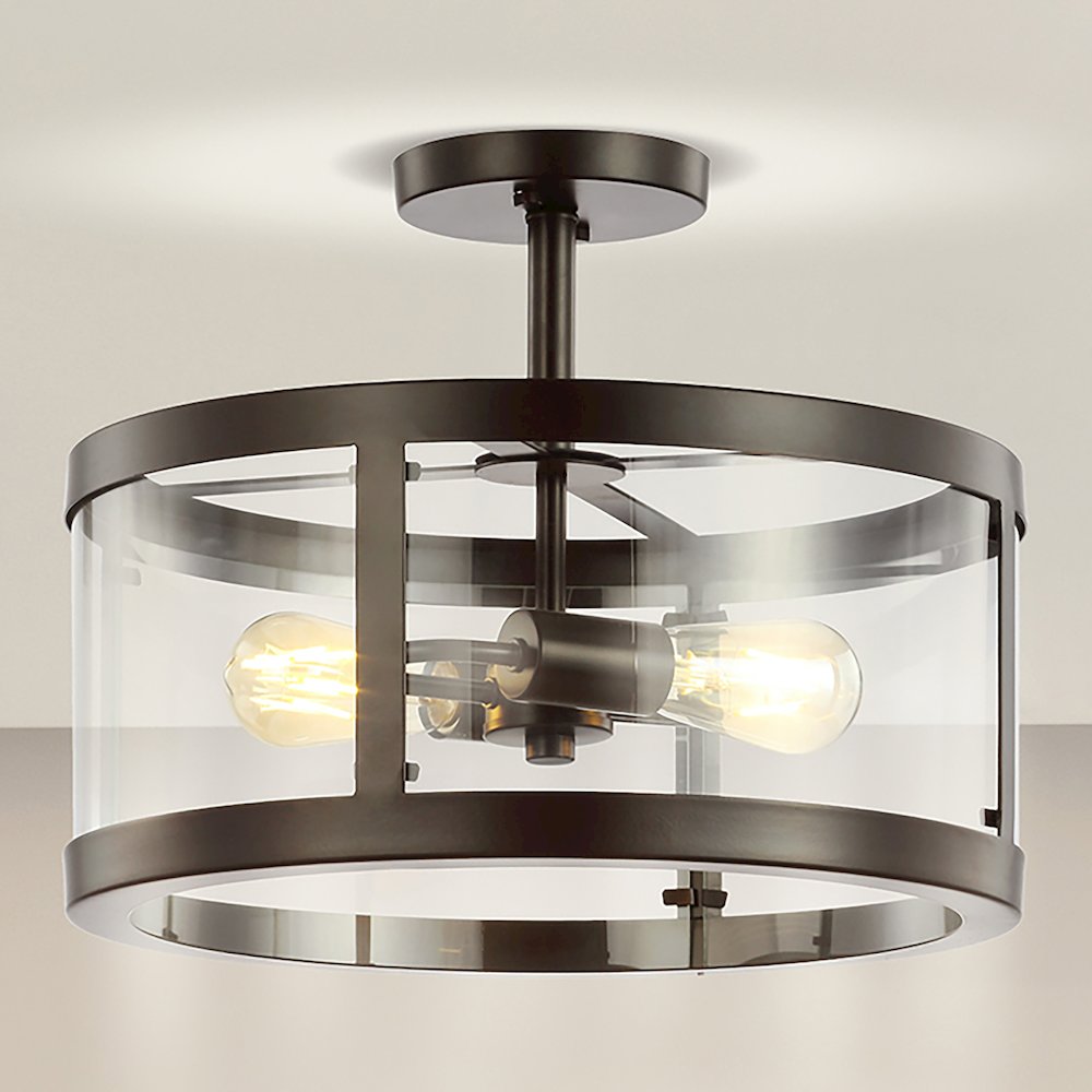 Herndon Iron/Glass Modern Led Flush Mount. Picture 9