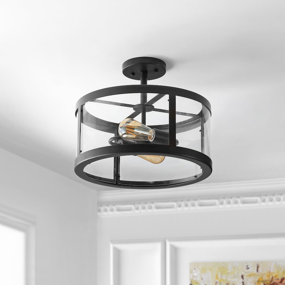 Herndon Iron/Glass Modern Led Flush Mount. Picture 8