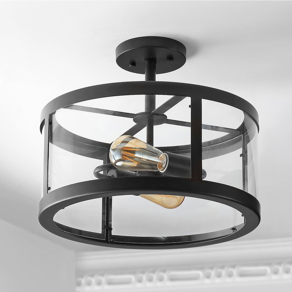 Herndon Iron/Glass Modern Led Flush Mount. Picture 6