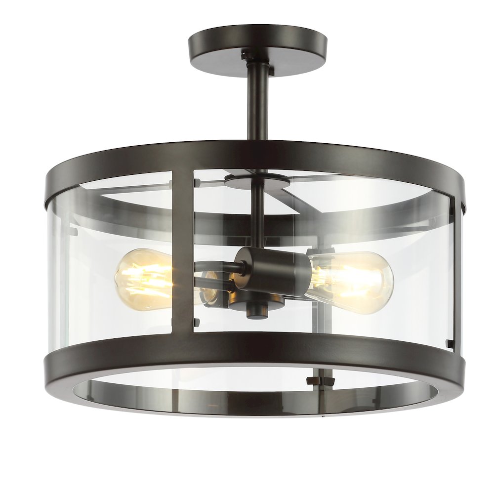 Herndon Iron/Glass Modern Led Flush Mount. Picture 1