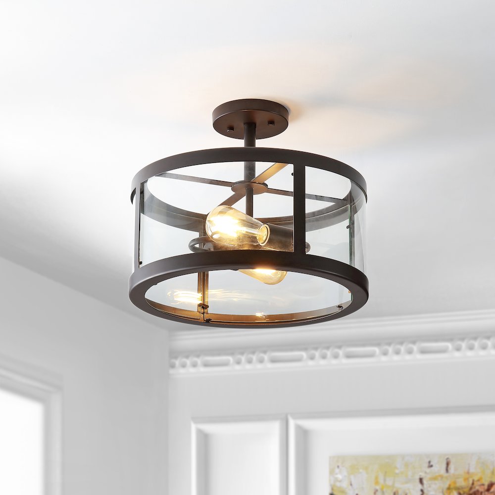 Herndon Iron/Glass Modern Led Flush Mount. Picture 7