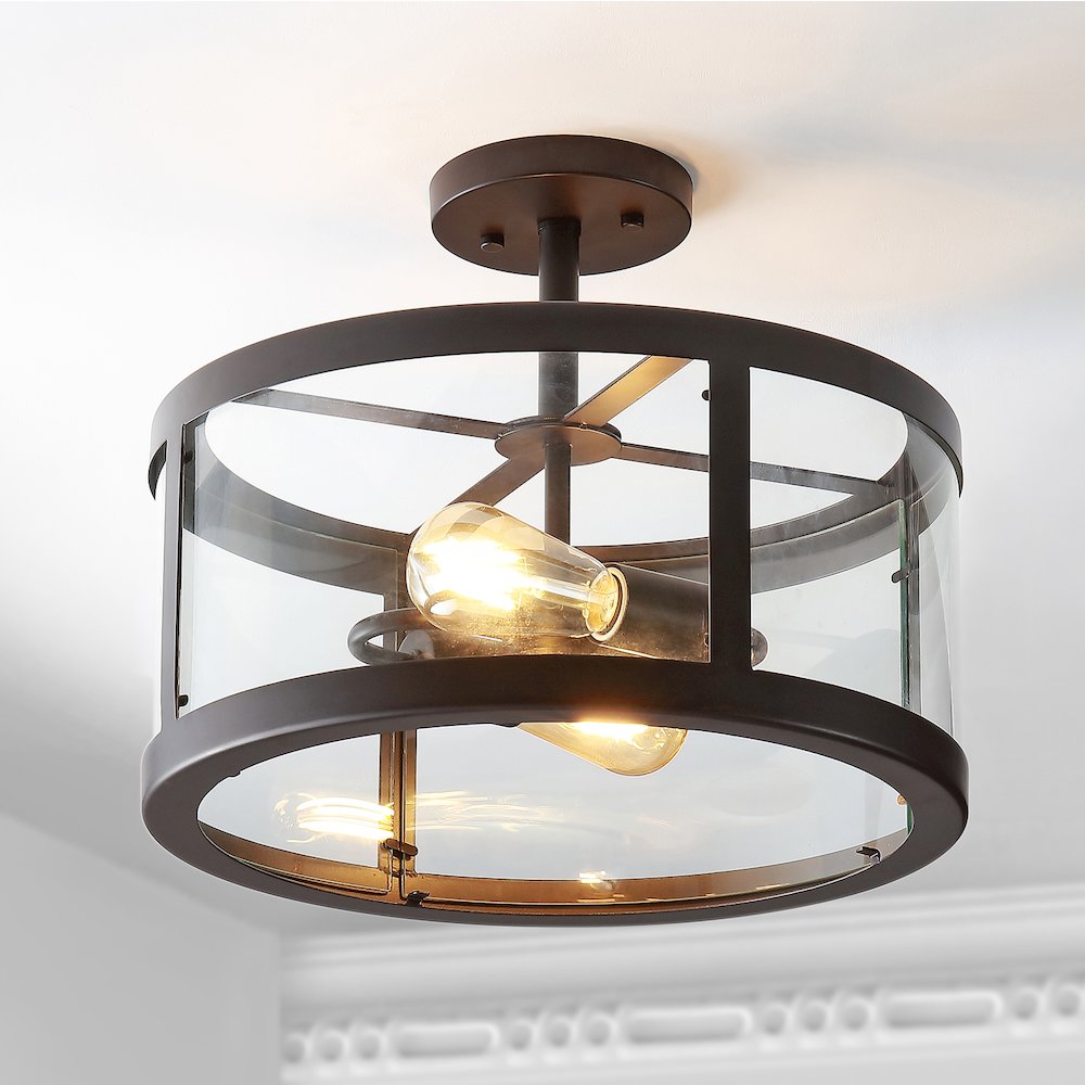 Herndon Iron/Glass Modern Led Flush Mount. Picture 5