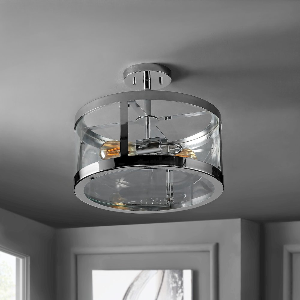 Herndon Iron/Glass Modern Led Flush Mount. Picture 6