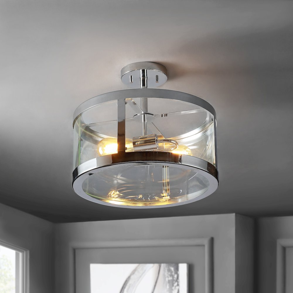 Herndon Iron/Glass Modern Led Flush Mount. Picture 5