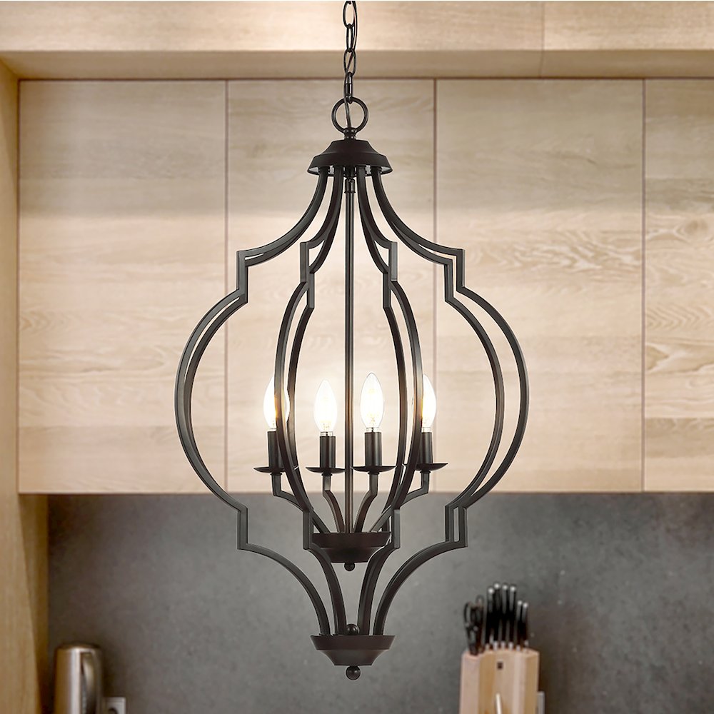 Selema Iron Adjustable Ogee Lantern Led Pendant. Picture 11