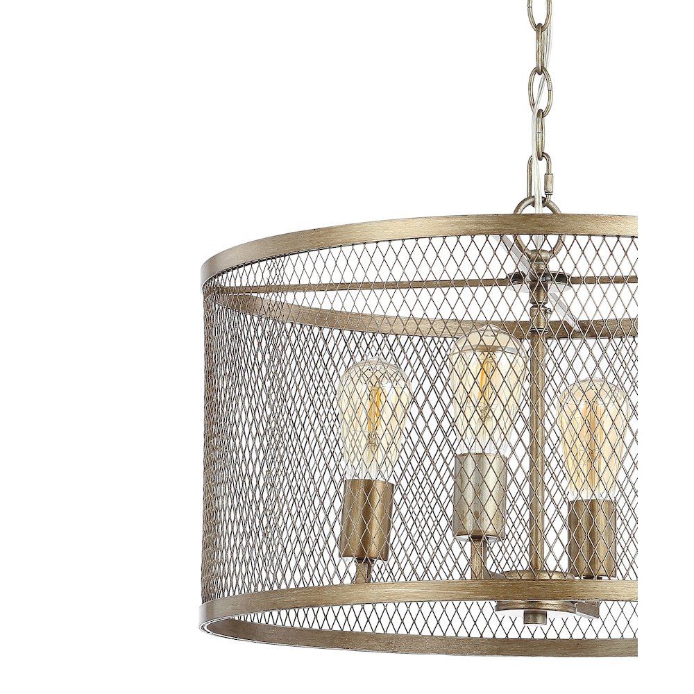 Pen Iron Adjustable Industrial Mesh Led Pendant. Picture 3