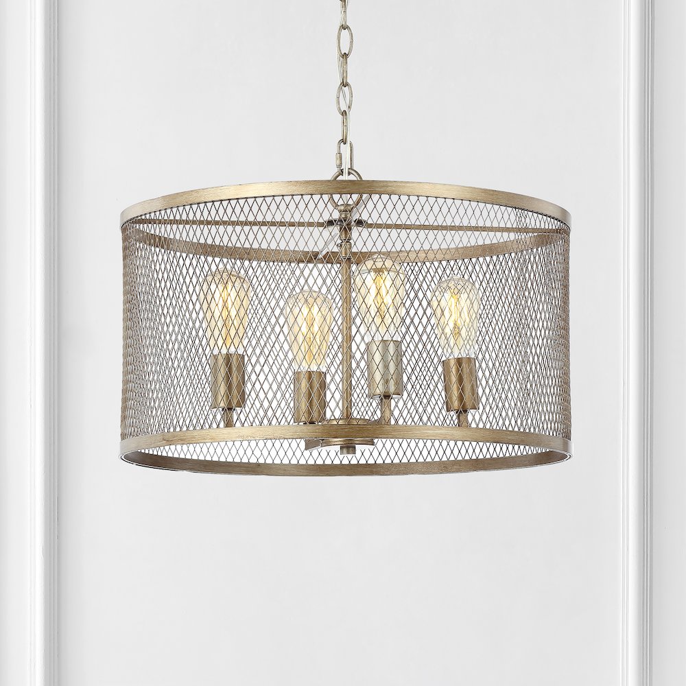 Pen Iron Adjustable Industrial Mesh Led Pendant. Picture 10
