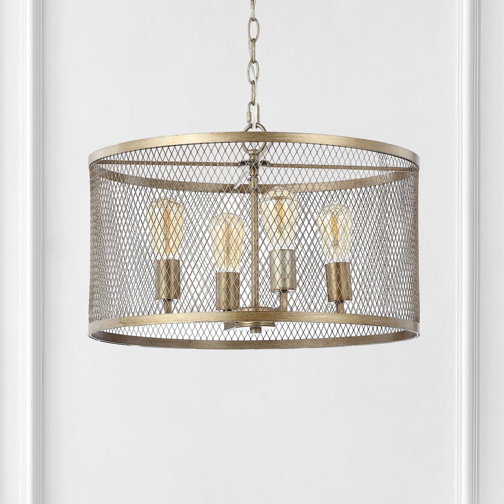 Pen Iron Adjustable Industrial Mesh Led Pendant. Picture 6