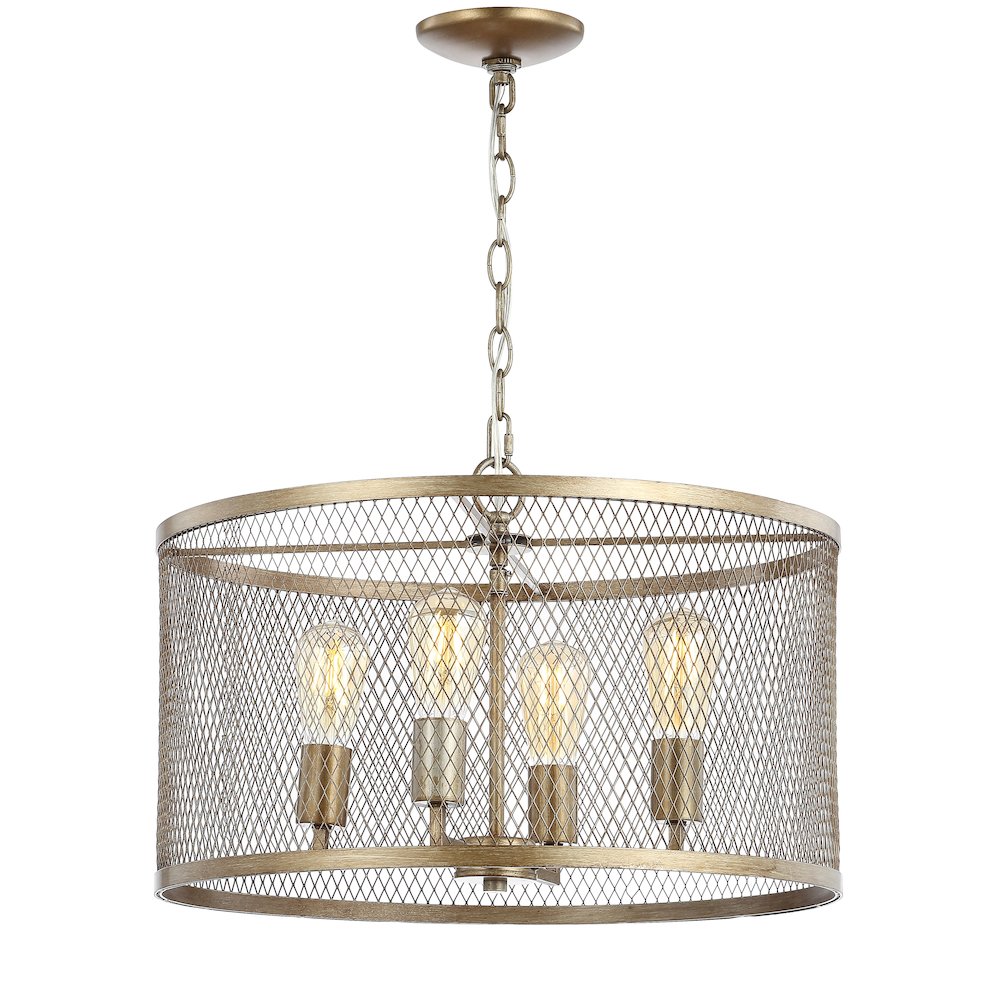 Pen Iron Adjustable Industrial Mesh Led Pendant. Picture 1