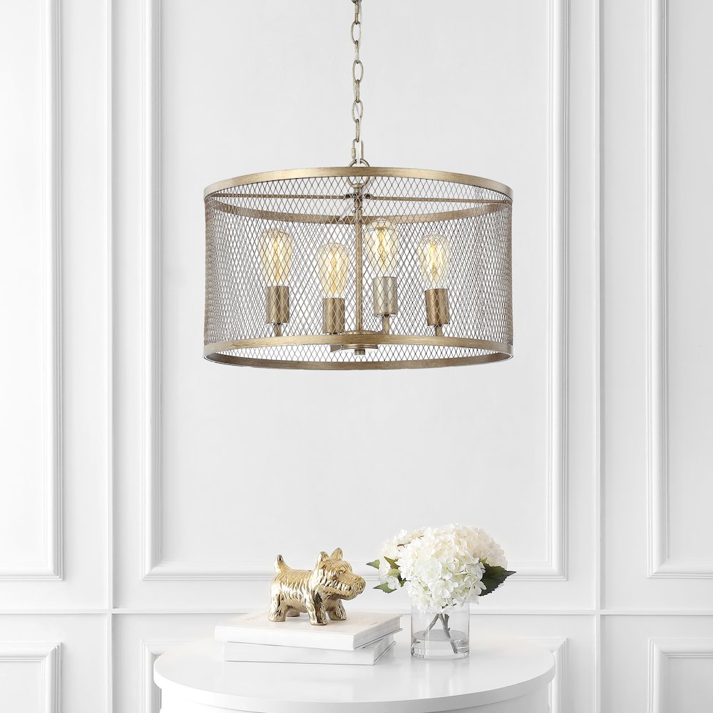 Pen Iron Adjustable Industrial Mesh Led Pendant. Picture 7