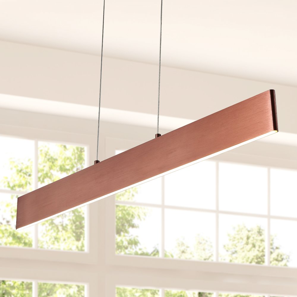 Draper Dimmable Adjustable Integrated Led Metal Linear Pendant. Picture 11