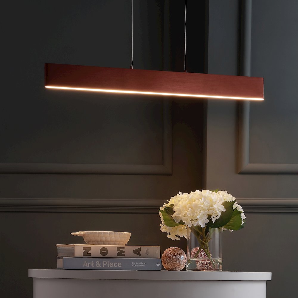Draper Dimmable Adjustable Integrated Led Metal Linear Pendant. Picture 9