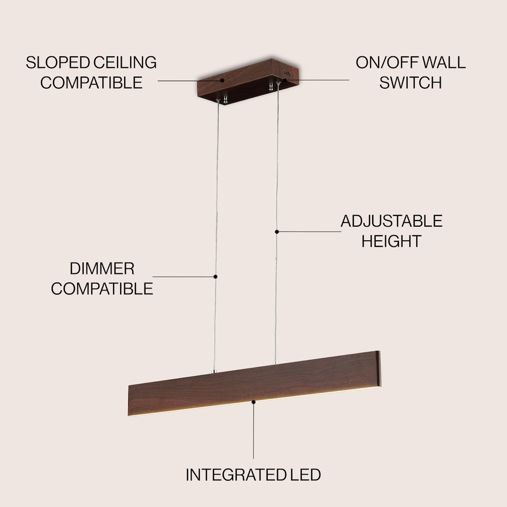 Draper Adjustable Integrated Led Metal Linear Pendant. Picture 6
