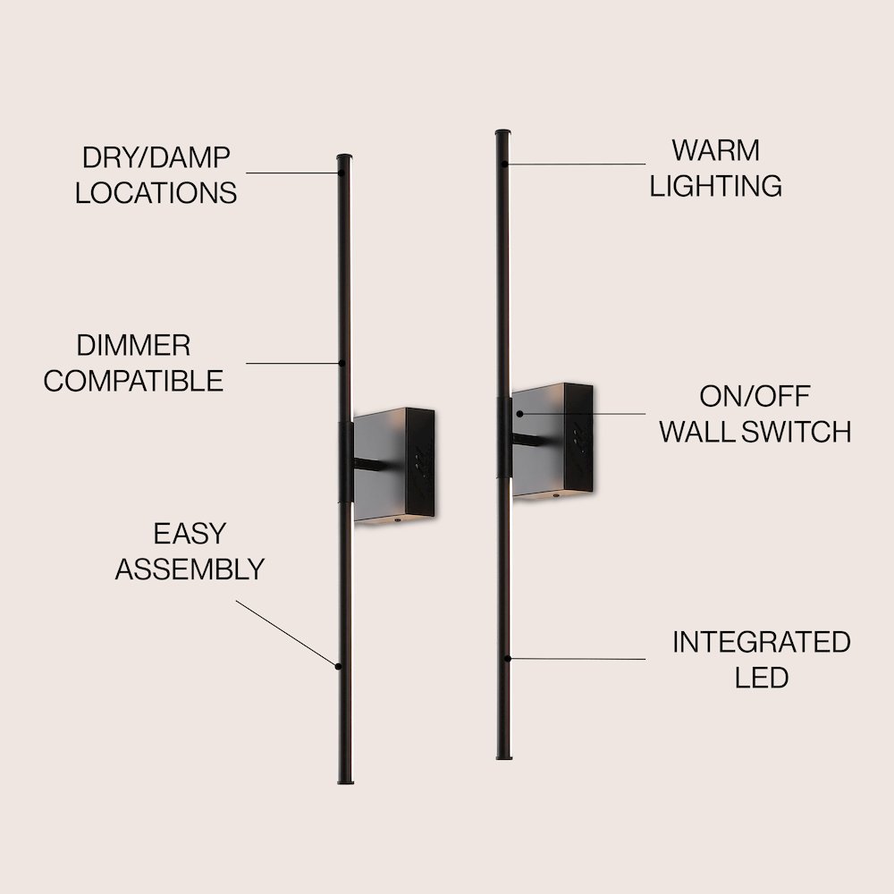 Makena Modern Minimalist Dimmable Integrated LED Metal Wall Sconce. Picture 2