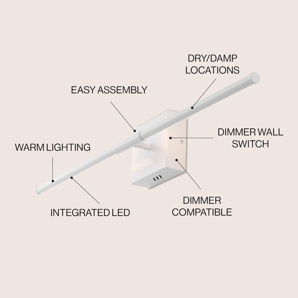 Makena Modern Minimalist Dimmable Integrated LED Metal Wall Sconce. Picture 2