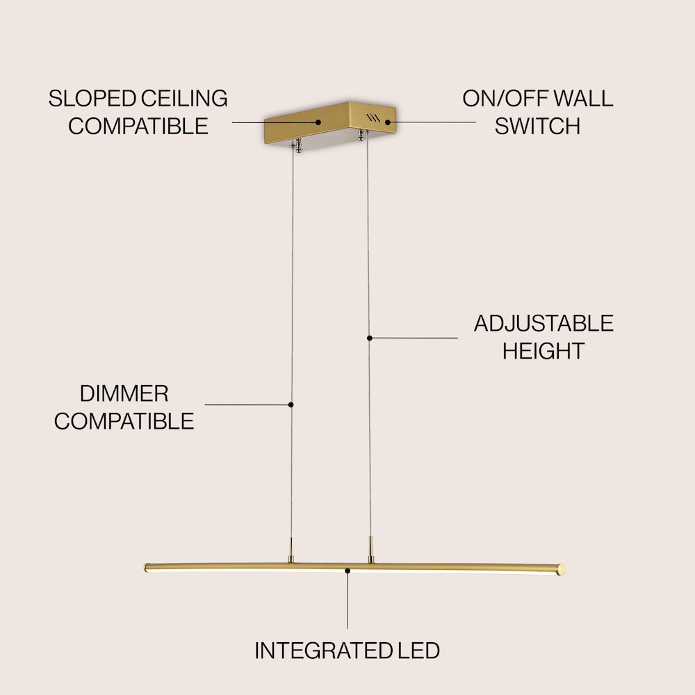 Conley Adjustable Integrated Led Metal Linear Pendant. Picture 6
