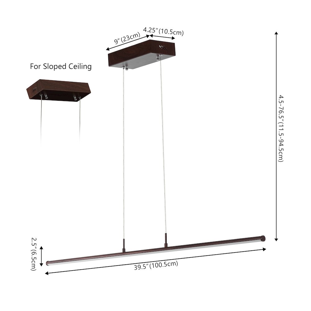 Conley Dimmable Adjustable Integrated Led Metal Linear Pendant. Picture 4