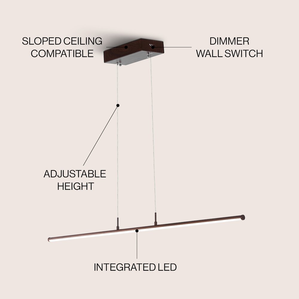 Conley Dimmable Adjustable Integrated Led Metal Linear Pendant. Picture 5