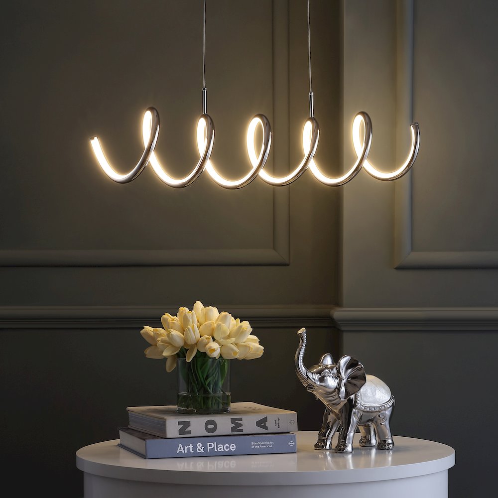Ali Dimmable Adjustable Integrated Led Metal Linear Pendant. Picture 9