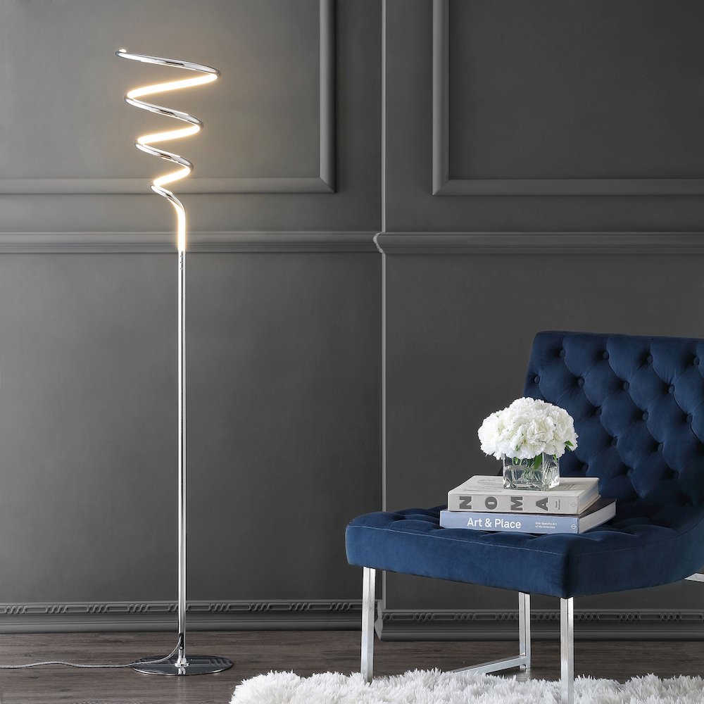 Scribble Modern Dimmable Metal Integrated Led Floor Lamp. Picture 8