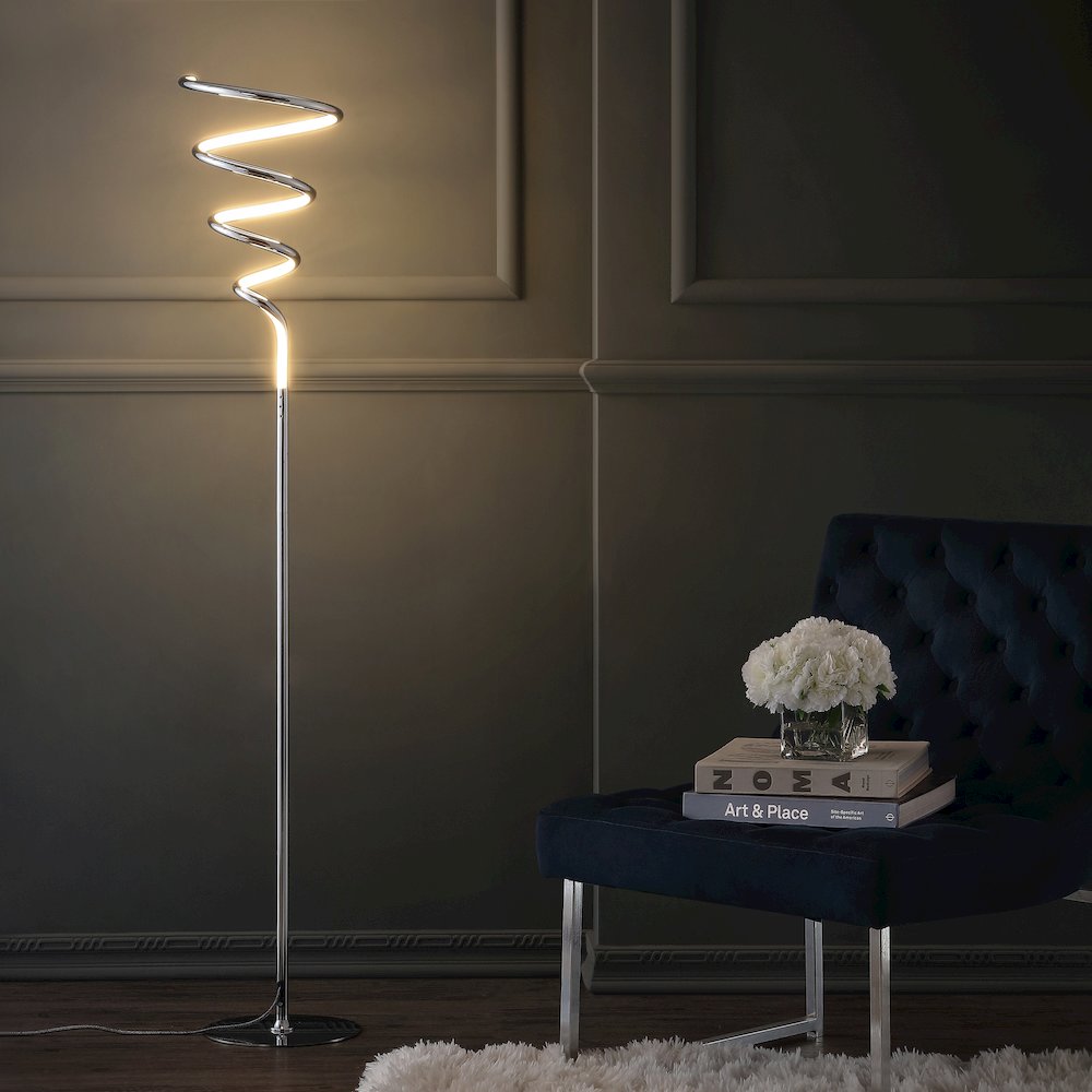 Scribble Modern Dimmable Metal Integrated Led Floor Lamp. Picture 9