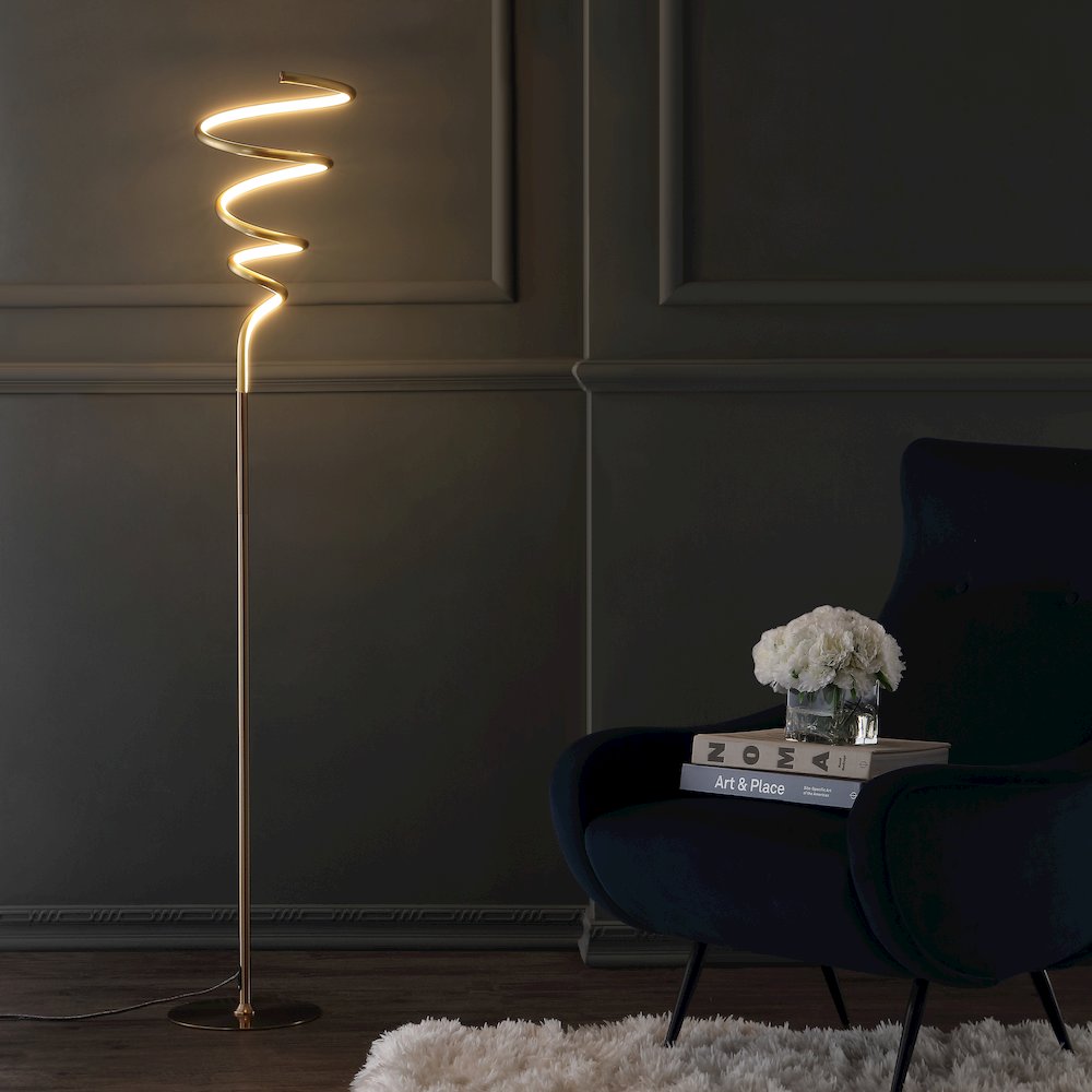 Scribble Modern Dimmable Metal Integrated Led Floor Lamp. Picture 9