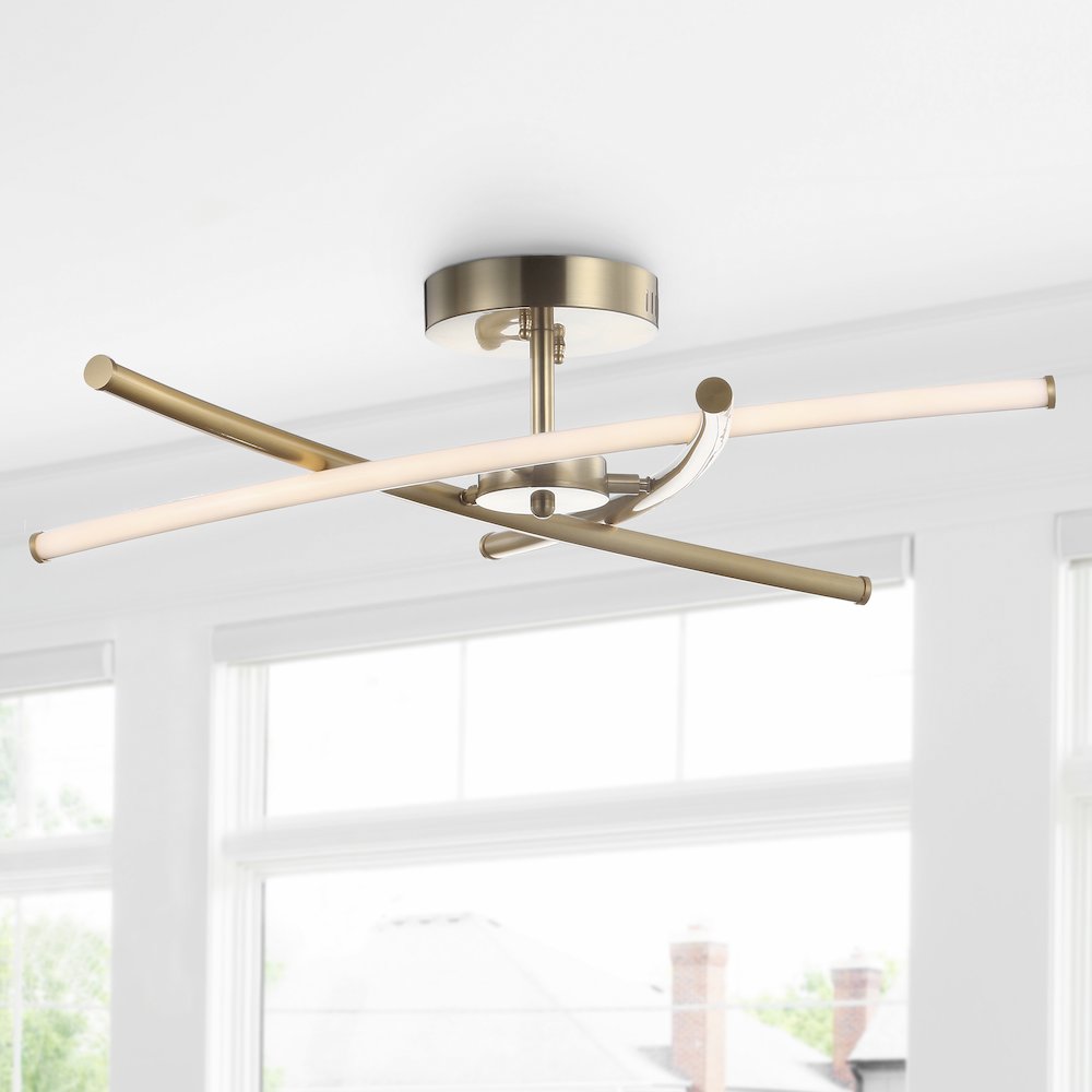 Crucis Modern Metal Integrated Led Semi Flush Mount. Picture 9