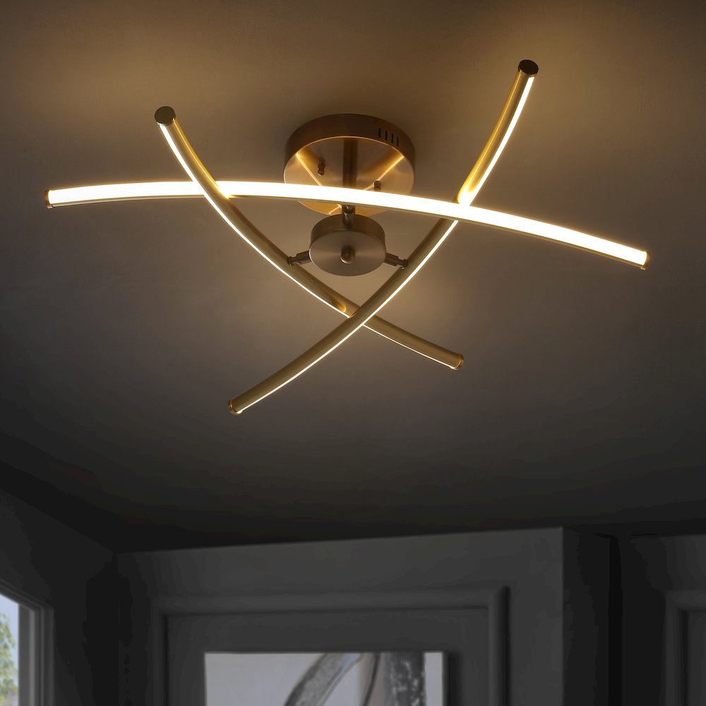 Crucis Modern Metal Integrated Led Semi Flush Mount. Picture 8