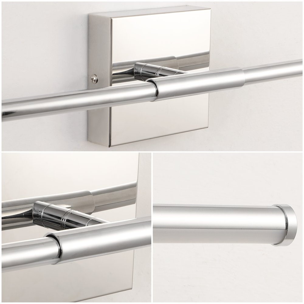 16.25" Modern Minimalist Dimmable Integrated LED Metal Wall Sconce, Chrome. Picture 4