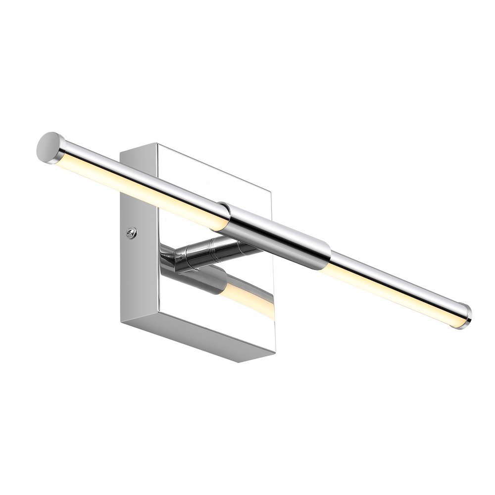 16.25" Modern Minimalist Dimmable Integrated LED Metal Wall Sconce, Chrome. Picture 1