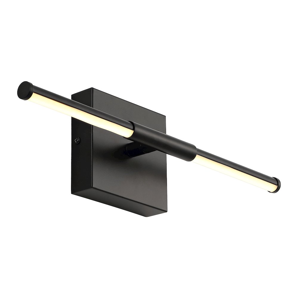 Makena 16.25" Modern Minimalist Dimmable Integrated LED Metal Wall Sconce, Black. Picture 1