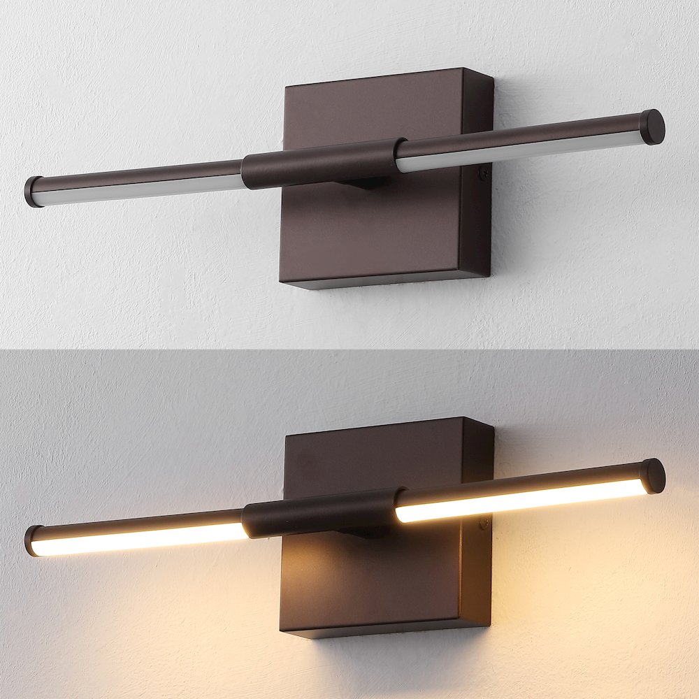 16.25" Minimalist Dimmable Integrated LED Metal Wall Sconce, Oil Rubbed Bronze. Picture 5
