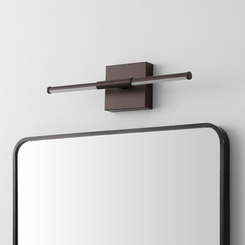 16.25" Minimalist Dimmable Integrated LED Metal Wall Sconce, Oil Rubbed Bronze. Picture 2
