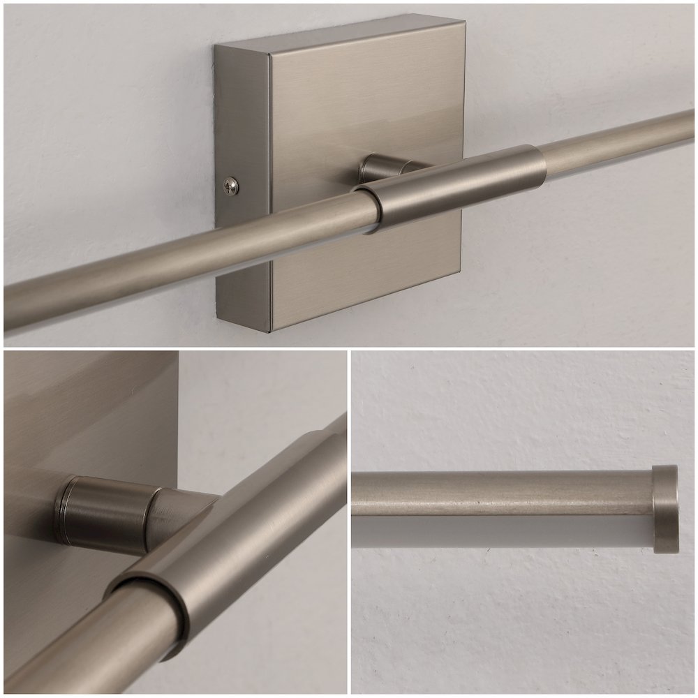 16.25" Modern Minimalist Dimmable Integrated LED Metal Wall Sconce, Nickel. Picture 4