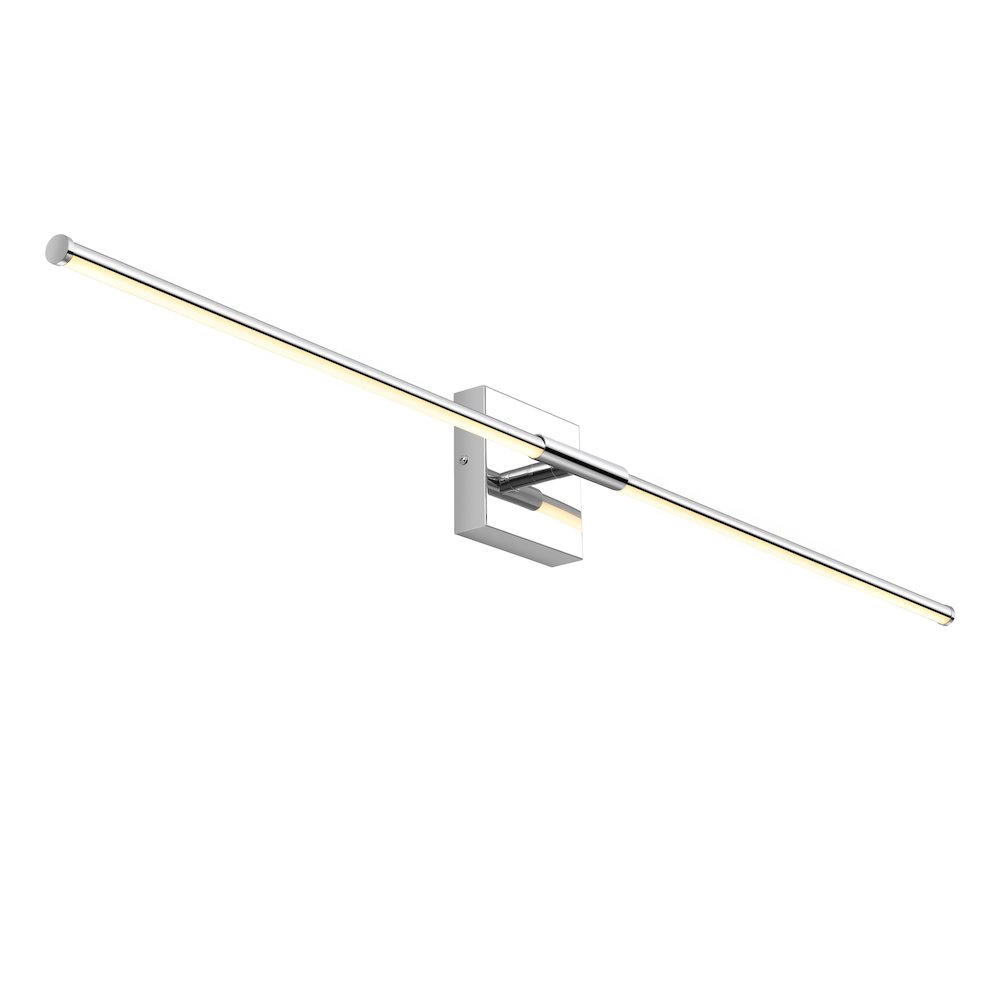 Makena 32" Modern Minimalist Dimmable Integrated LED Metal Wall Sconce, Chrome. Picture 1