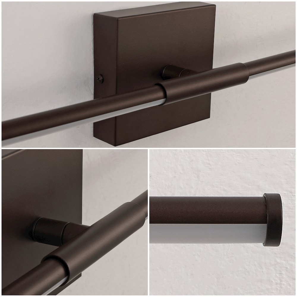 32" Minimalist Dimmable Integrated LED Metal Wall Sconce, Oil Rubbed Bronze. Picture 4